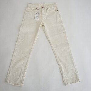 Zara Denim Cream Straight Leg Denim Jeans Size 30